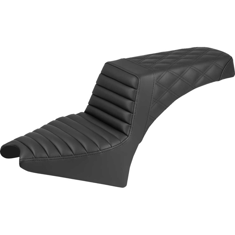 SADDLEMEN Step-Up Seat — Front Tuck-n-Roll/Rear Lattice Stitch