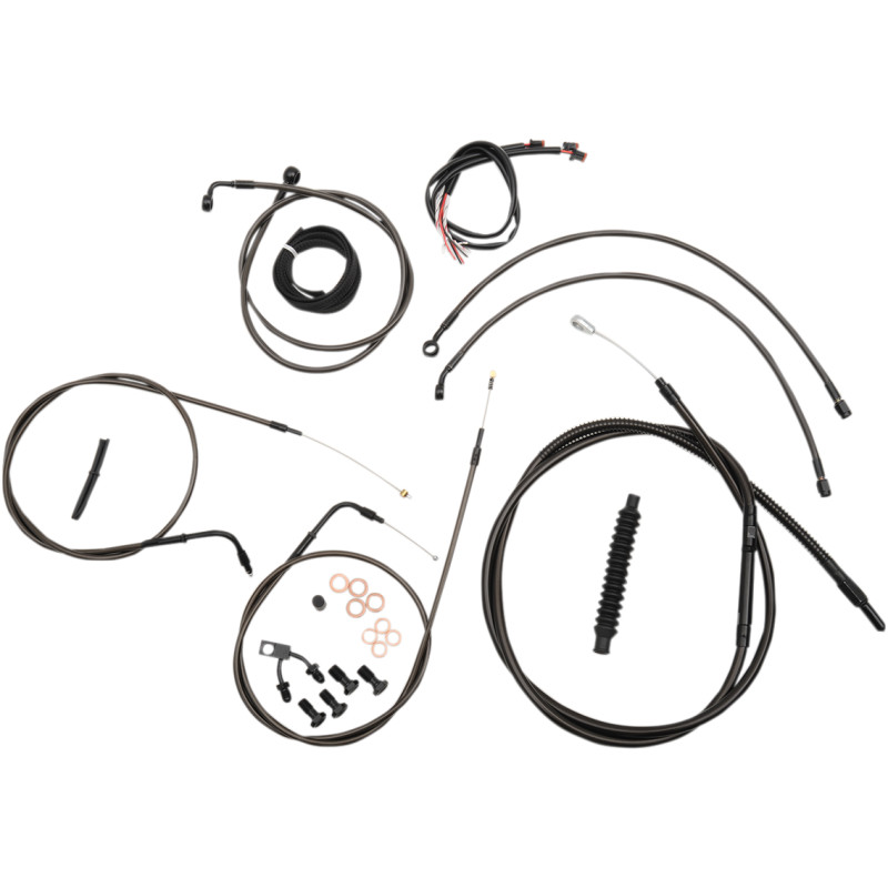 LA CHOPPERS Complete Midnight Braided Handlebar Cable/Brake Line Kit — Standard - Image 5