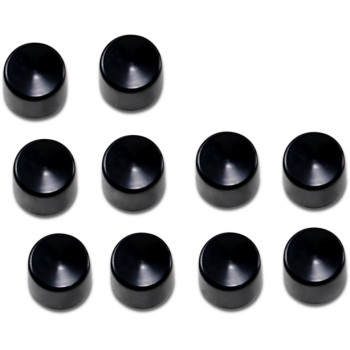 Bolt Covers - Hex - Deep - 9/16" - Black - 10 Pack for Harley - Black Drag