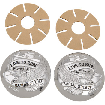 1973-2023 Harley-Davidson FL FX  Live to Ride Gas Cap Covers - Chrome