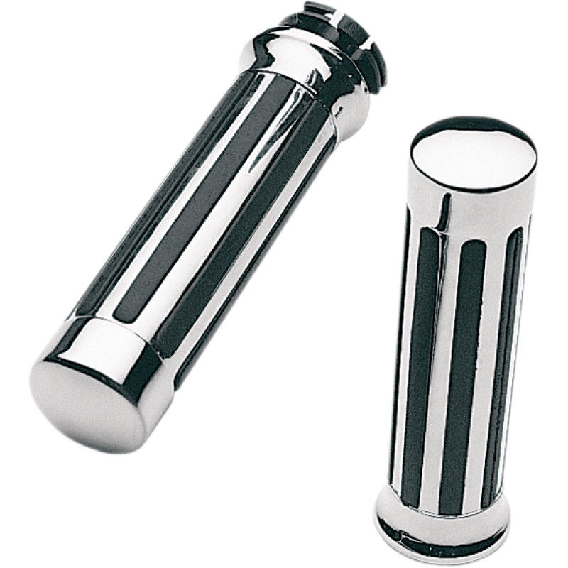 PRO-ONE PERF.MFG. Custom Chrome Rail Style Rubber Grips