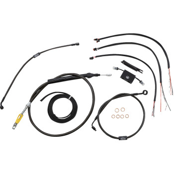 LA Choppers Midnight Complete Brake Line Kit 15-17" Apes 18-24 Softail