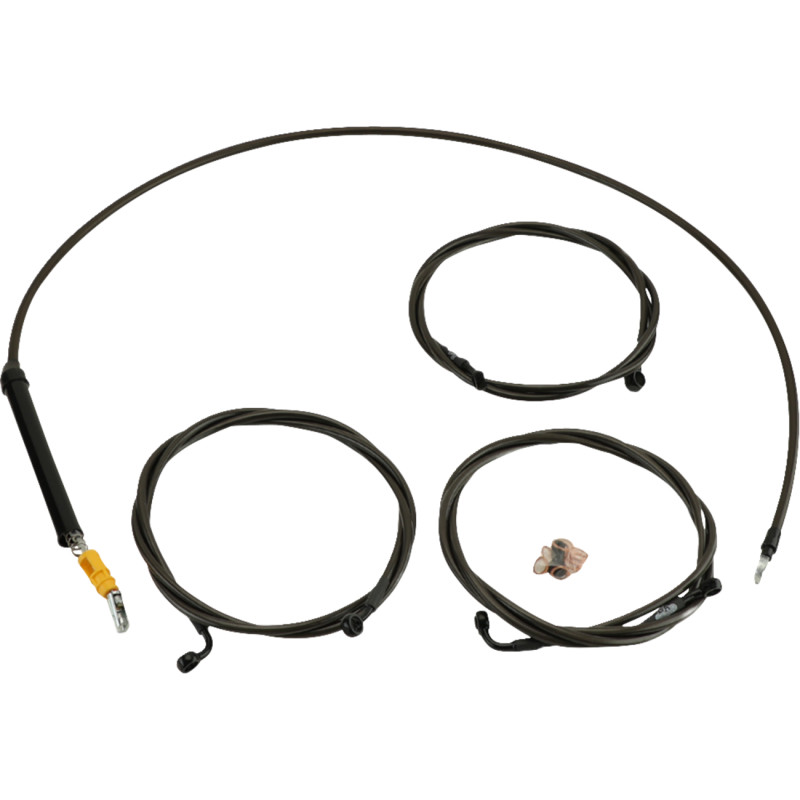 LA CHOPPERS Standard Midnight Braided Handlebar Cable/Brake Line Kit — Ape Hanger - Image 19