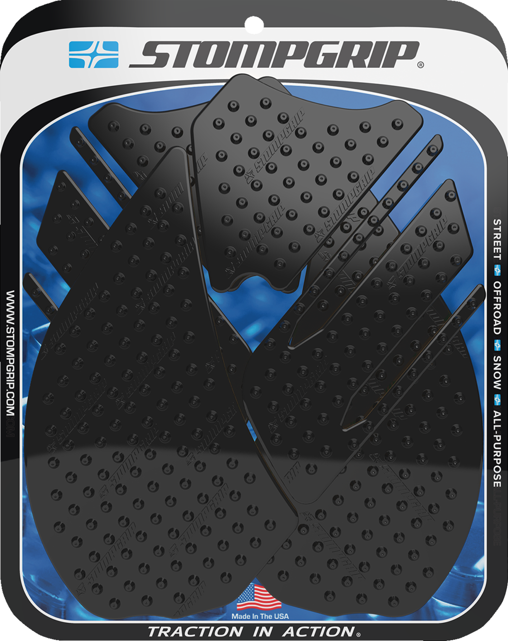 Stompgrip Tank Grips — Volcano — Black — Kawasaki — Ninja '12-'25