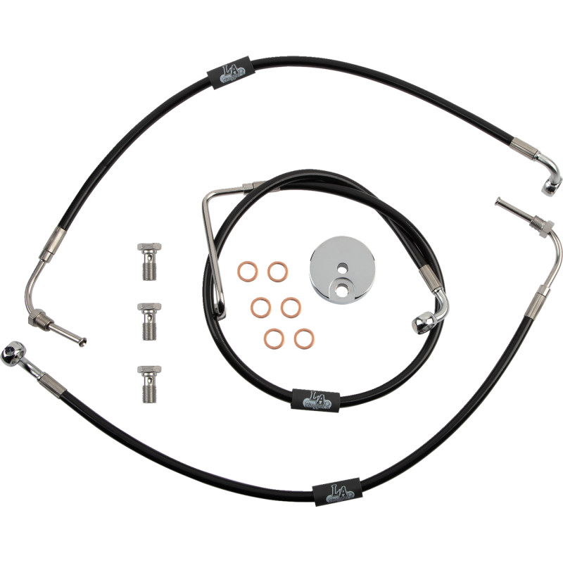 LA CHOPPERS Black Braided Brake Line Kit - Image 11