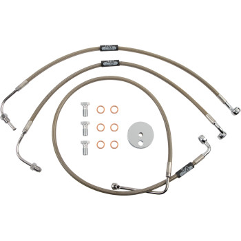 LA Choppers Stainless Brake Line Kit 15-17" Bars 08-17 FXDF w/o ABS USA Made
