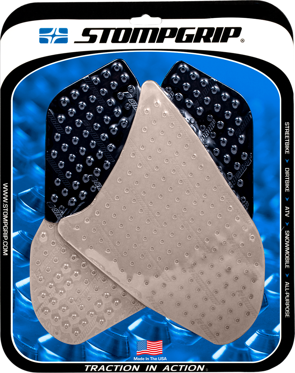 Stompgrip Tank Grips — Volcano — Clear/Black — Honda — CBR '08-'11