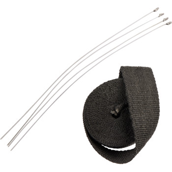 Exhaust Heat Wrap Kit with Ties - Black - 2" x 25'