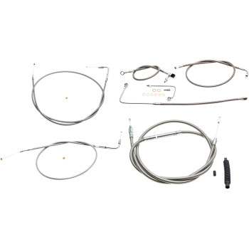 LA Choppers Stainless Braided Cable/Brake Line Kit 18-20" Bars 15-17 FLS