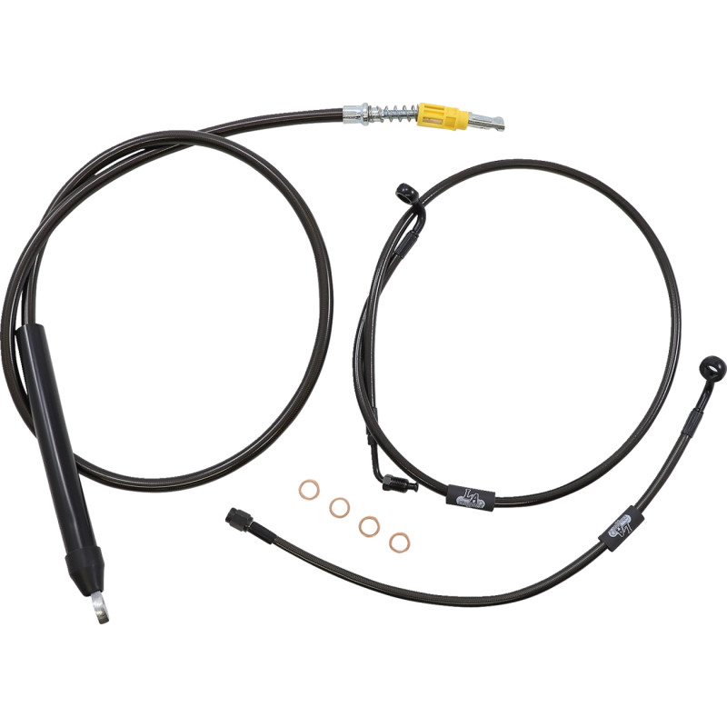 LA CHOPPERS Standard Midnight Braided Handlebar Cable/Brake Line Kit — Ape Hanger - Image 11