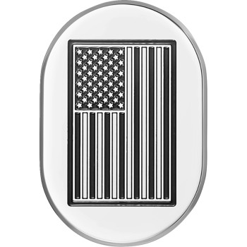 Antenna Cover - Left Rear Fender - Contrast Cut American Flag - Chrome