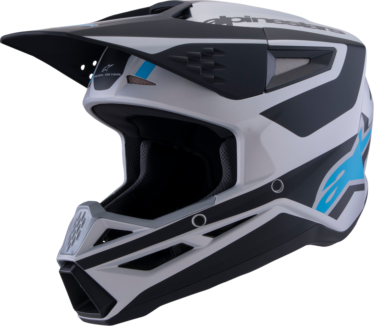 Alpinestars SM3 Helmet — Heat — Matte Silver/Blue/Black — Medium