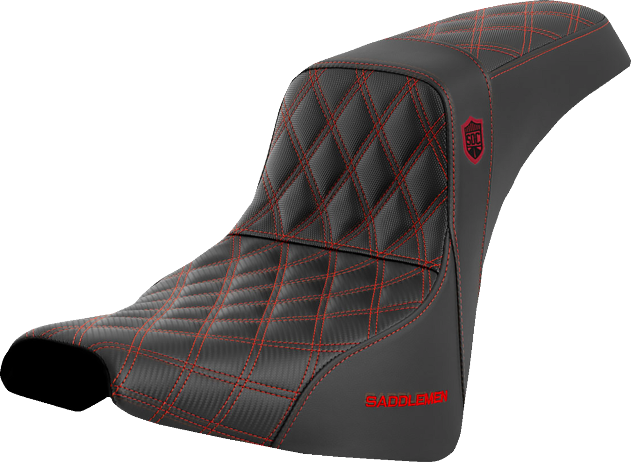 Saddlemen SC81830RED Pro Series SDC Performance Seat without Backrest Red Stitch