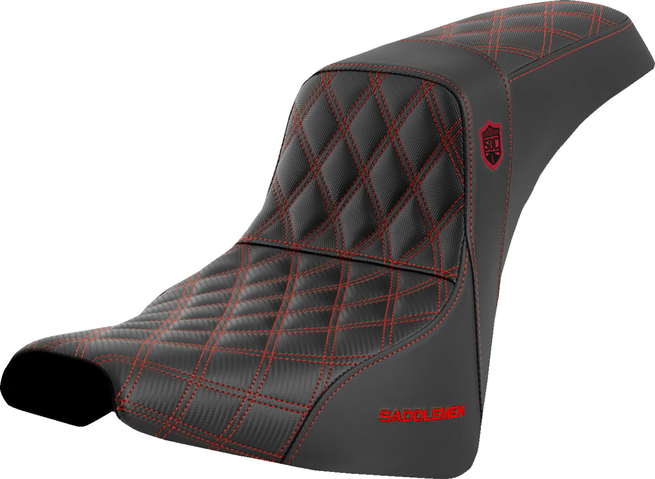 Saddlemen SC81830RED Pro Series SDC Performance Seat without Backrest Red Stitch