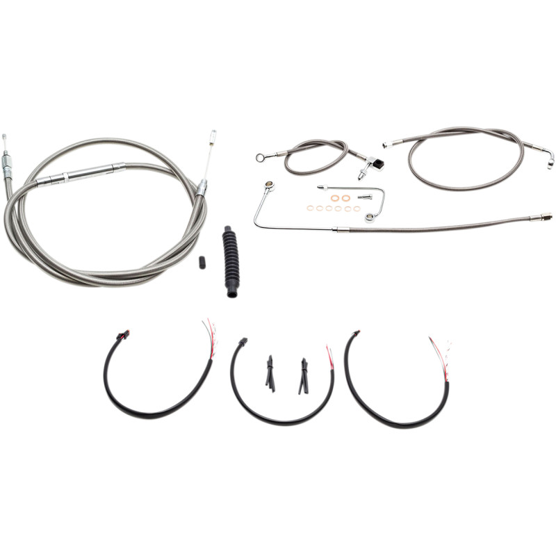 LA CHOPPERS Complete Stainless Braided Handlebar Cable/Brake Line Kit — Cable Kit - Image 9