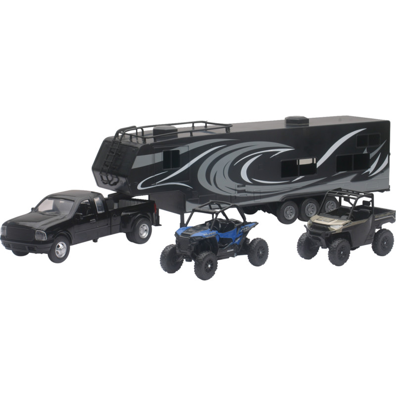 NEW RAY TOYS Pick Up Toy Hauler with Vehicles Set