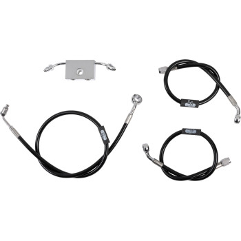 LA Choppers Black Brake Line Kit 12-14" Bars 18-24 FX ABS