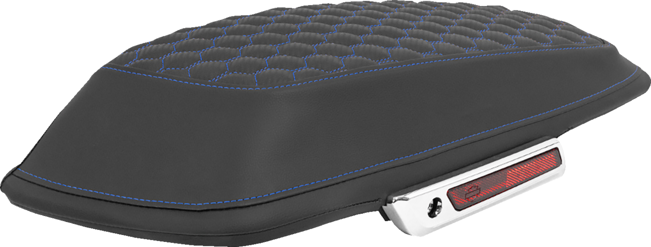 Saddlemen Saddlebag Lid Covers — Honeycomb — Blue Stitch — FLT/FLH '14-'25