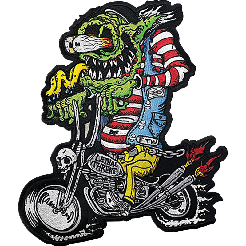 LETHAL THREAT Monster Biker Embroidered Patch