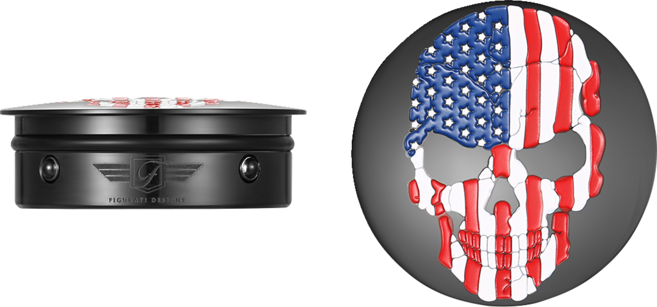 FIGURATI DESIGNS Sugar Skull Billet Swingarm Pivot Covers - View 1
