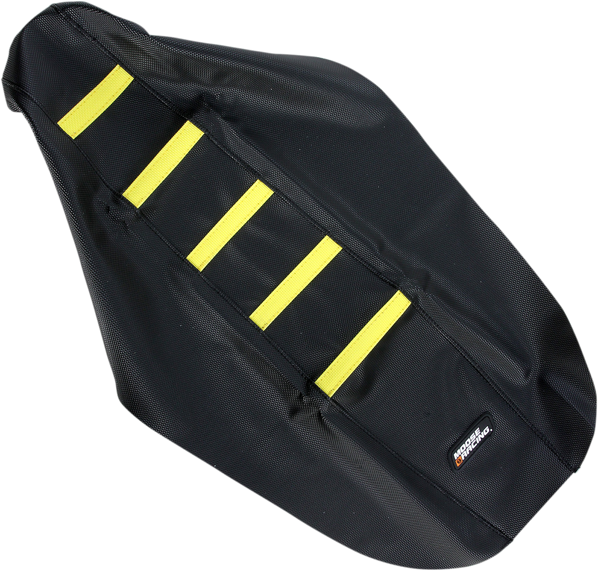 Moose Offroad Ribbed Seat Cover — Black Cover/Yellow Ribs — Suzuki RMZ450 '05-'07