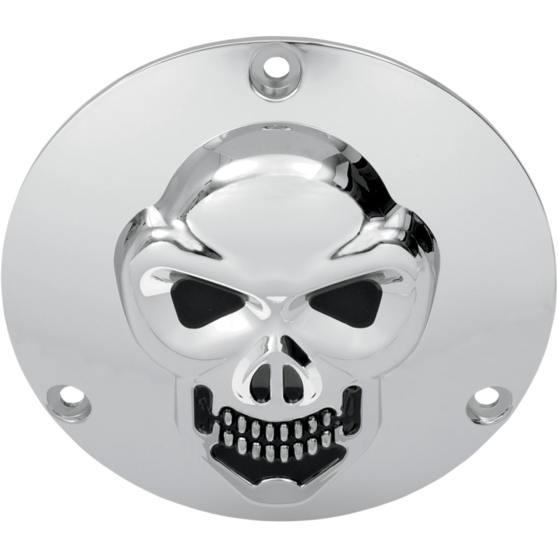 DRAG SPECIALTIES Chrome 3-D Skull Derby Cover - Image 4