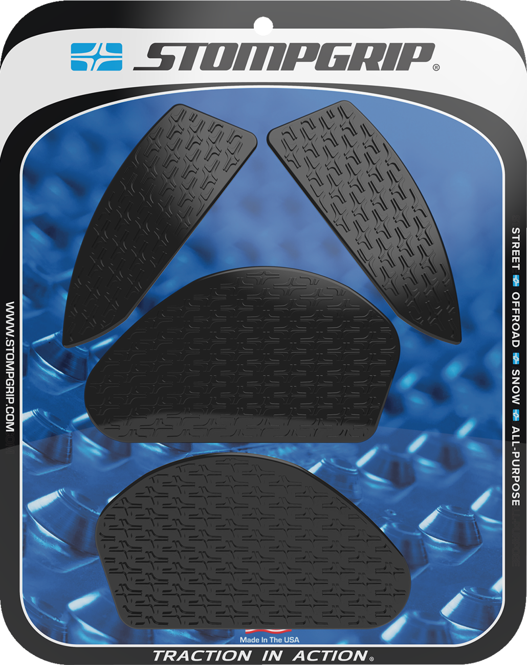 Stompgrip Tank Grips — Icon — Black — Yamaha — MT '20-'25