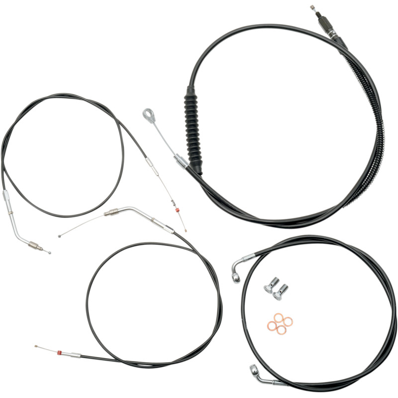 LA CHOPPERS Standard Black Vinyl Handlebar Cable/Brake Line Kit — Ape Hanger - Image 3