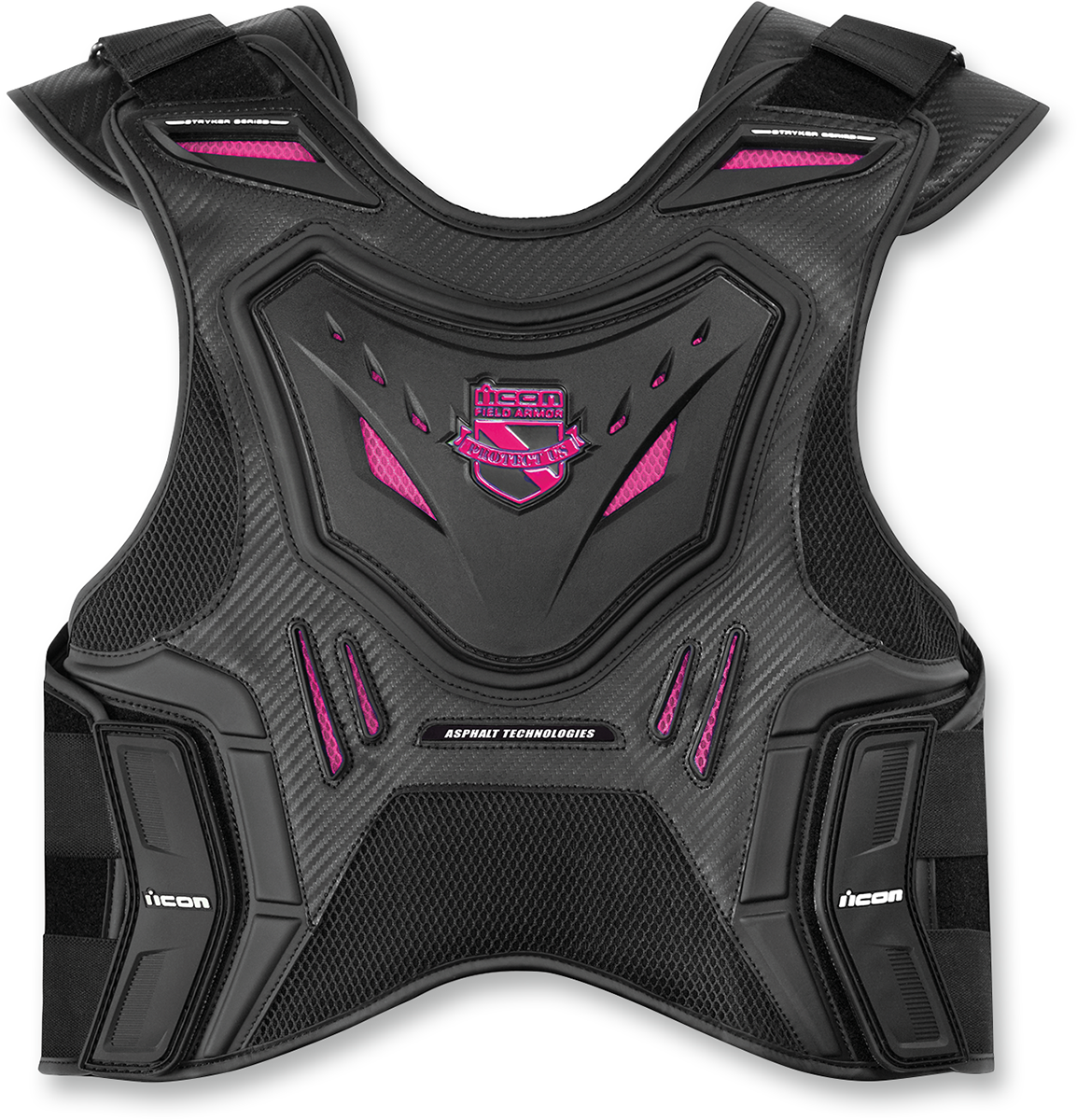 Icon Women's Field Armor Stryker™ Vest — Black/Pink — L/XL