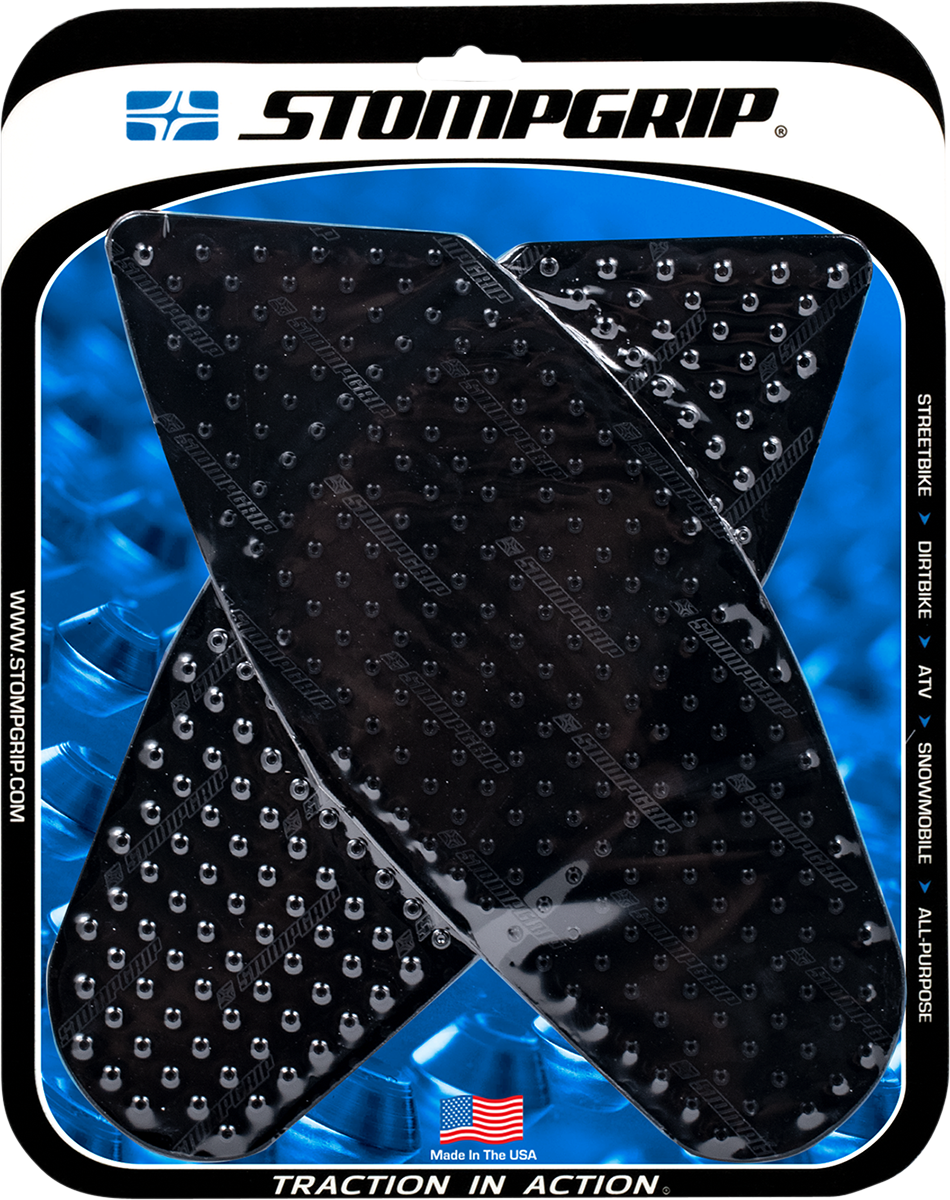 Stompgrip Tank Grips — Volcano — Black — Suzuki — GS '08-'10