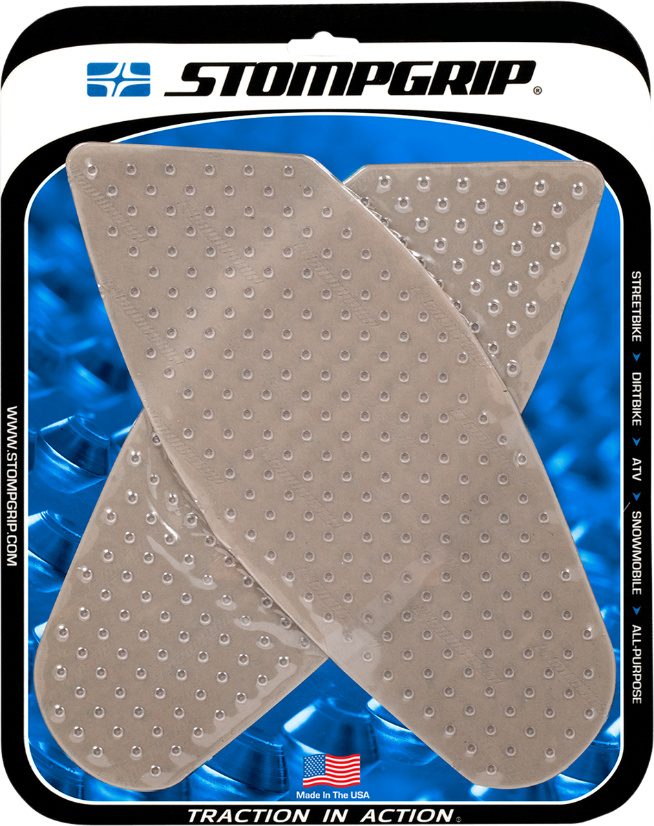 Stompgrip Tank Grips — Volcano — Clear — Suzuki -GS '08-'09