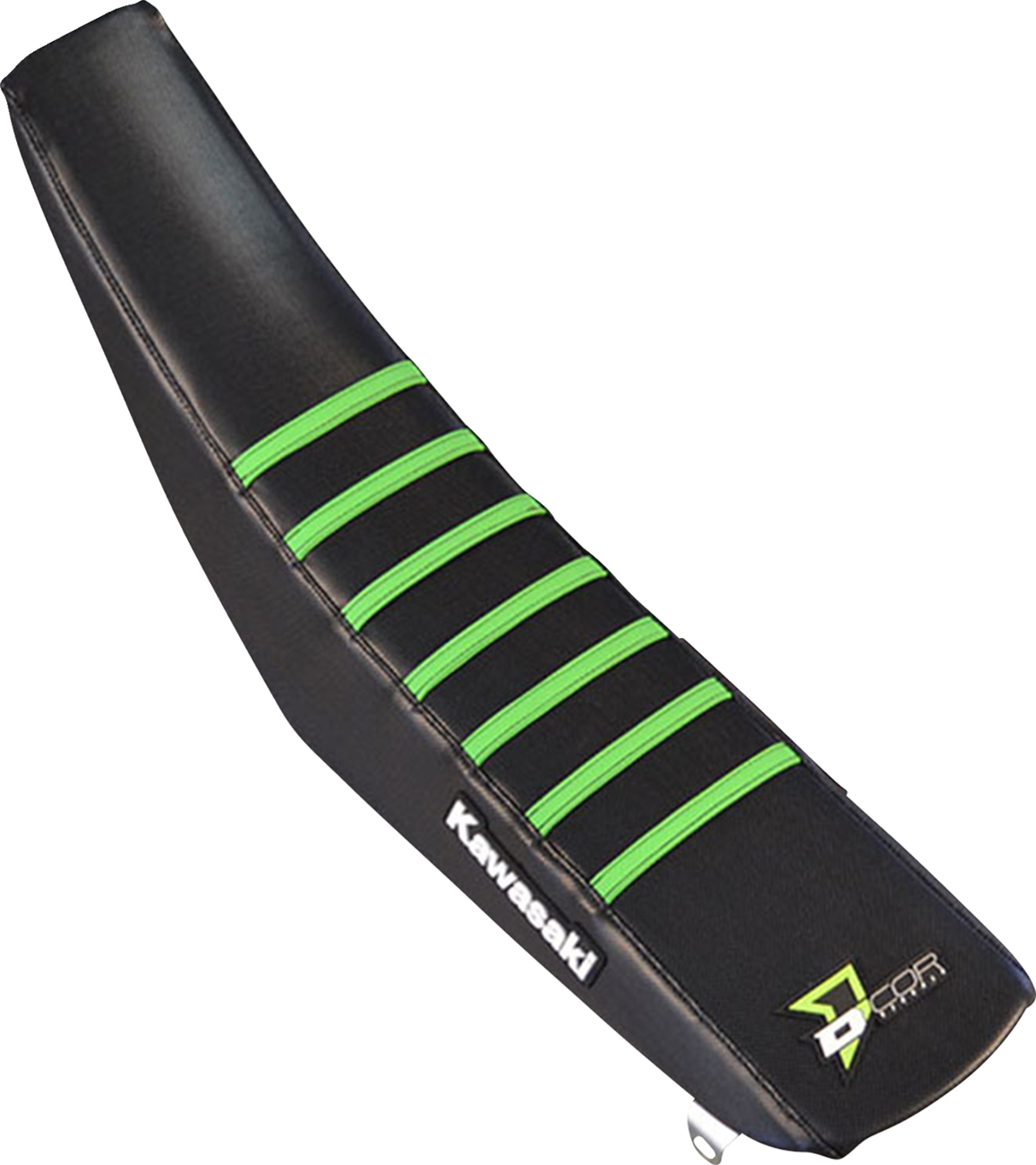 D'COR Visuals Seat Cover — Black/Green — KX '03-'08
