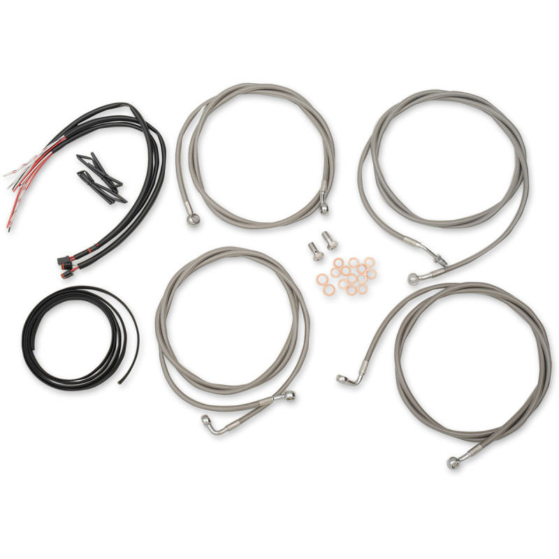 LA CHOPPERS Complete Stainless Braided Handlebar Cable/Brake Line Kit — Cable Kit - Image 11