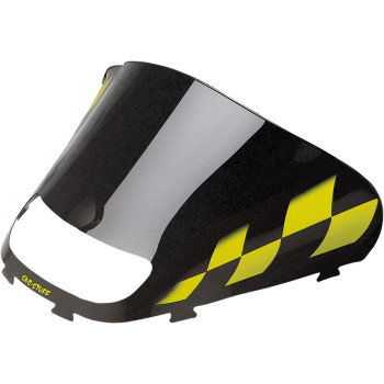 Windshield - Black/Yellow Checkered - Ski Doo