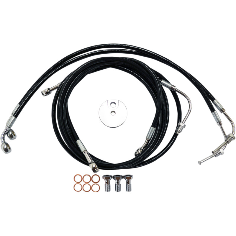 LA CHOPPERS Black Braided Brake Line Kit - Image 4