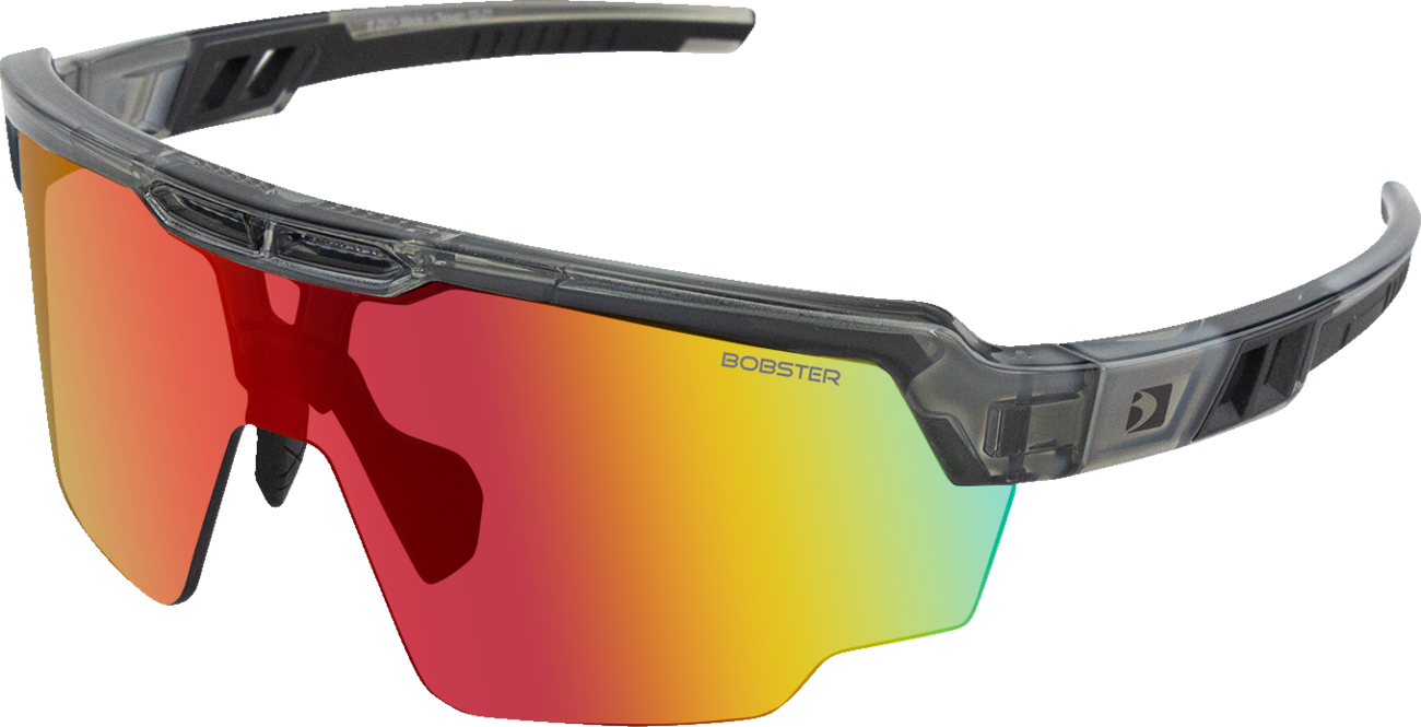 BOBSTER (BWHE01) Wheelie Sunglasses | Wheelie Sunglasses - Gloss Clear Gray - Smoke Black/Red Revo