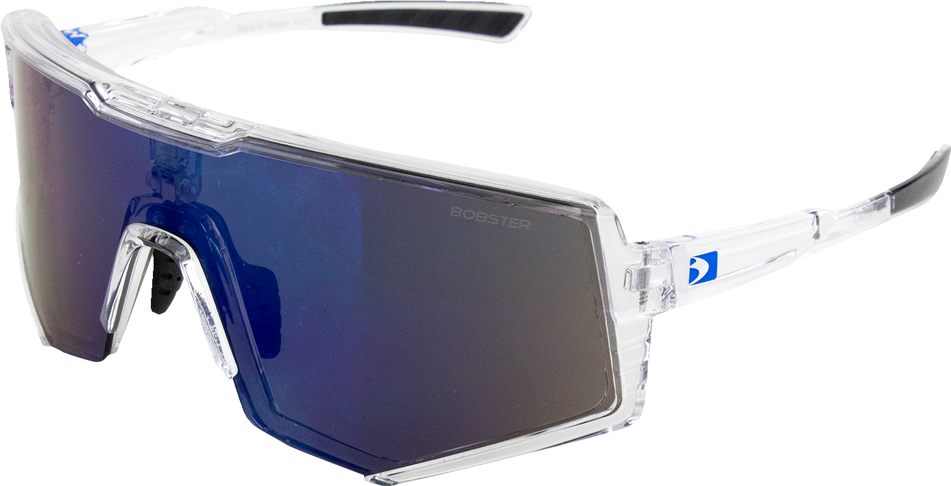 BOBSTER (BSPR01) Sprocket Sunglasses | Sprocket Sunglasses - Crystal Clear - Blue Mirror