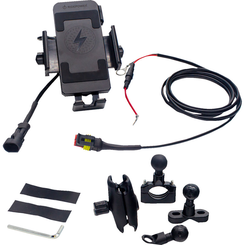 RIDEPOWER Phone Inductive Wireless Charging Mount with Quick Disconnect Power Cable