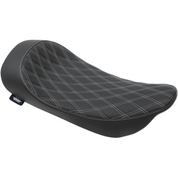 Low Solo Seat - Double Diamond - Silver Stitch - FLHR/FLHX '99-'07