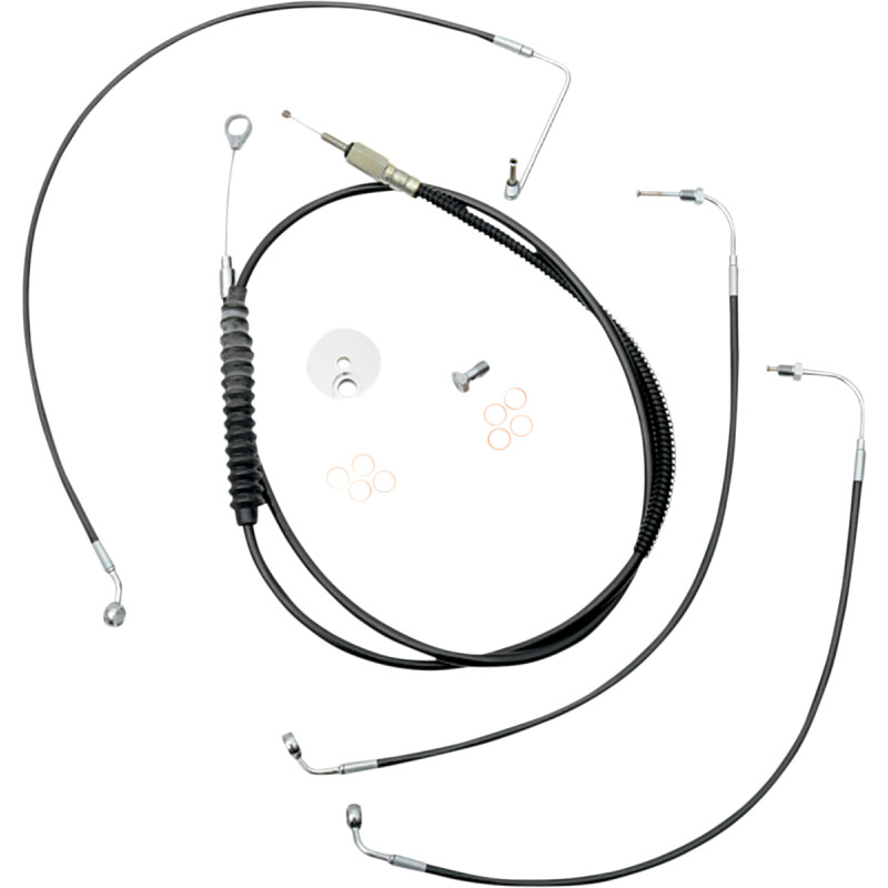 LA CHOPPERS Standard Black Vinyl Handlebar Cable/Brake Line Kit — Ape Hanger - Image 15