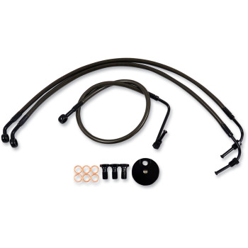 LA Choppers Midnight Brake Line Kit 15-17" Apes 96-07 FLH