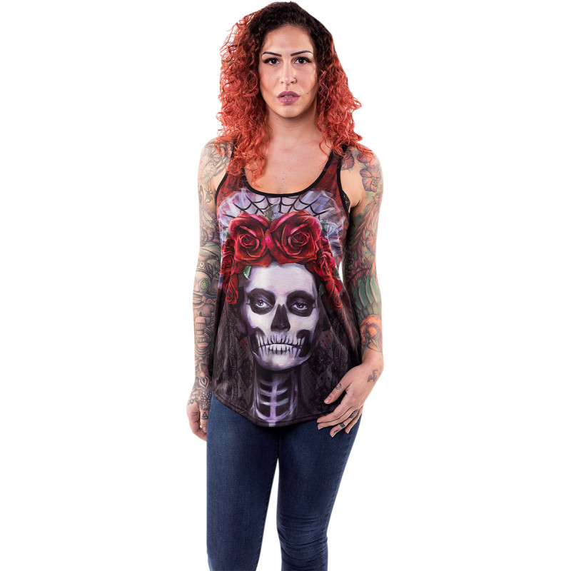 LETHAL THREAT Women's Dark Widow Razor Back Tank Top