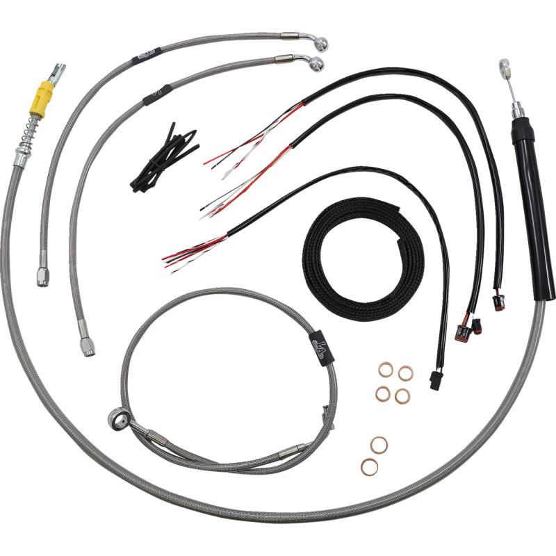 LA CHOPPERS Complete Stainless Braided Handlebar Cable/Brake Line Kit — Cable Kit - Image 20