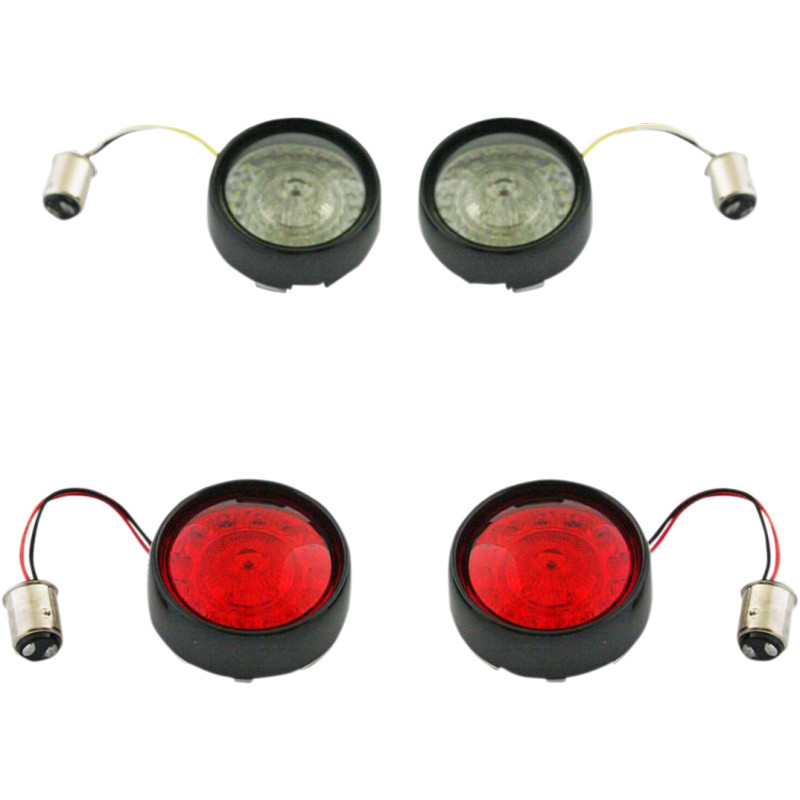 CUSTOM DYNAMICS Complete Front & Rear Turn Signal Conversion Kit with Bullet Bezel Lenses