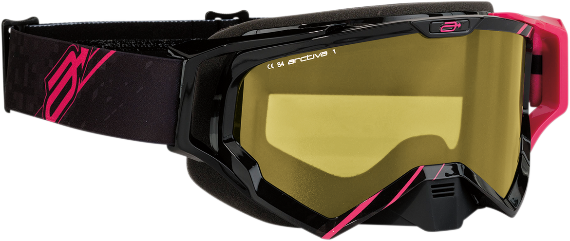Arctiva Vibe Goggle — Black/Pink — Yellow Lens