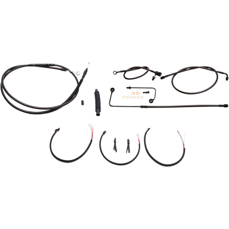 LA CHOPPERS Complete Midnight Braided Handlebar Cable/Brake Line Kit — Standard - Image 9