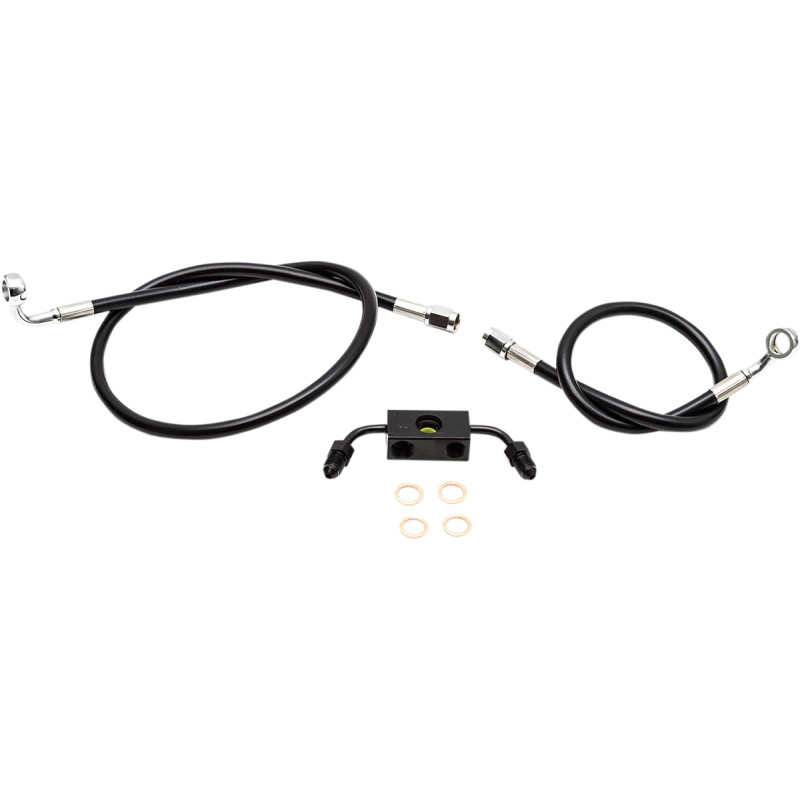 LA CHOPPERS Black Braided Brake Line Kit - Image 10