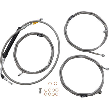 LA Choppers Stainless Standard Brake Line Kit 12-14" Apes 21-22 FLH