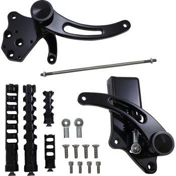 1984-1999 Harley FXS 1" Kick Back Controls Black Slotted Accutronix FC103-KSAKB
