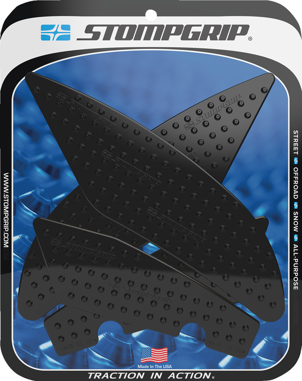 Stompgrip Tank Grips — Volcano — Black — Yamaha — YZF '17-'20